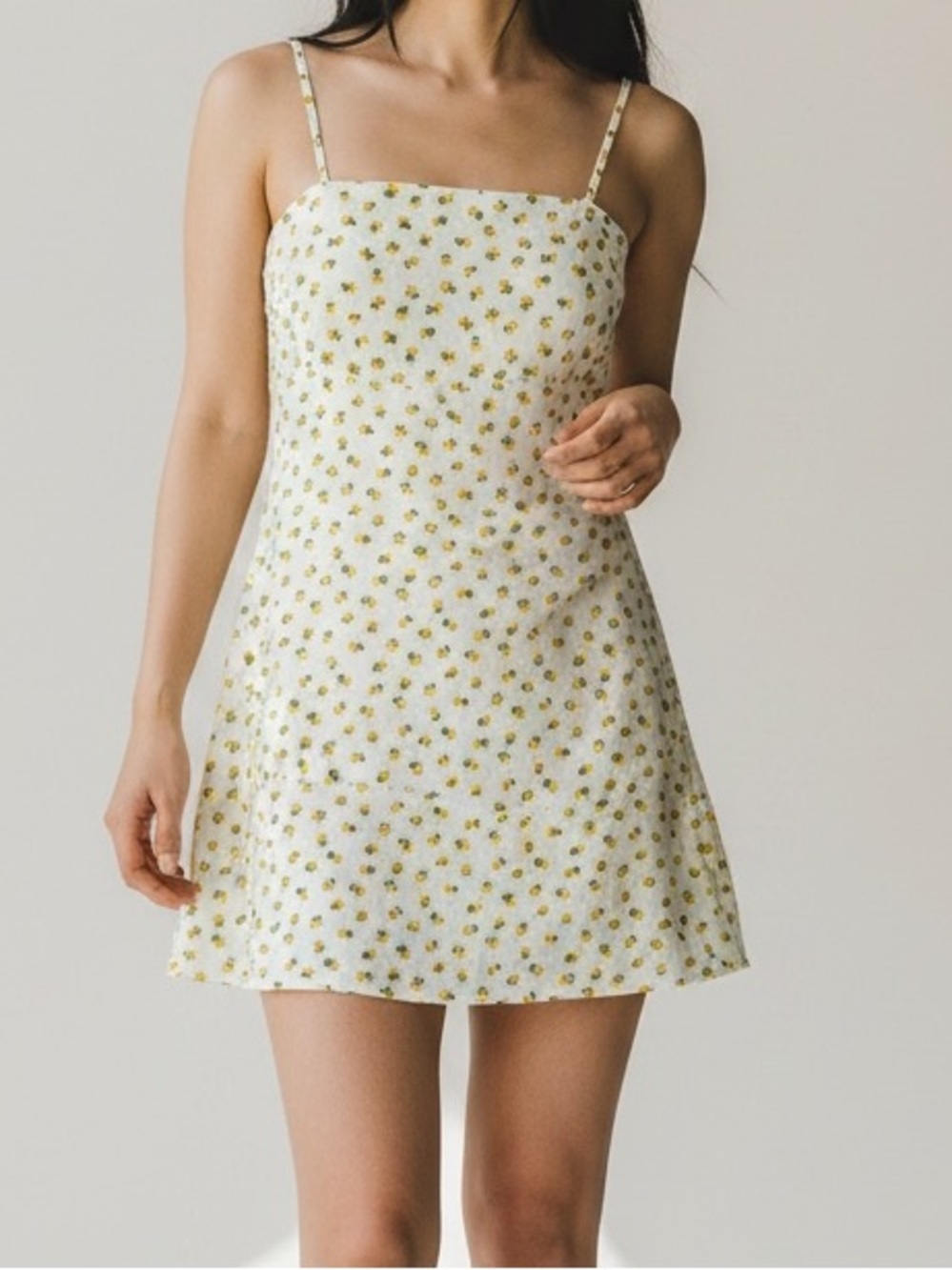Posse Alice Floral Daisy Mini Dress Yellow and White Size Small